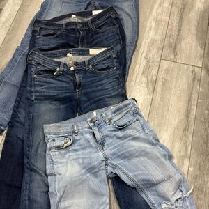 rag & bone Women's Skinny Jeans in Dark and Light Blue four pairs size 26,27,27